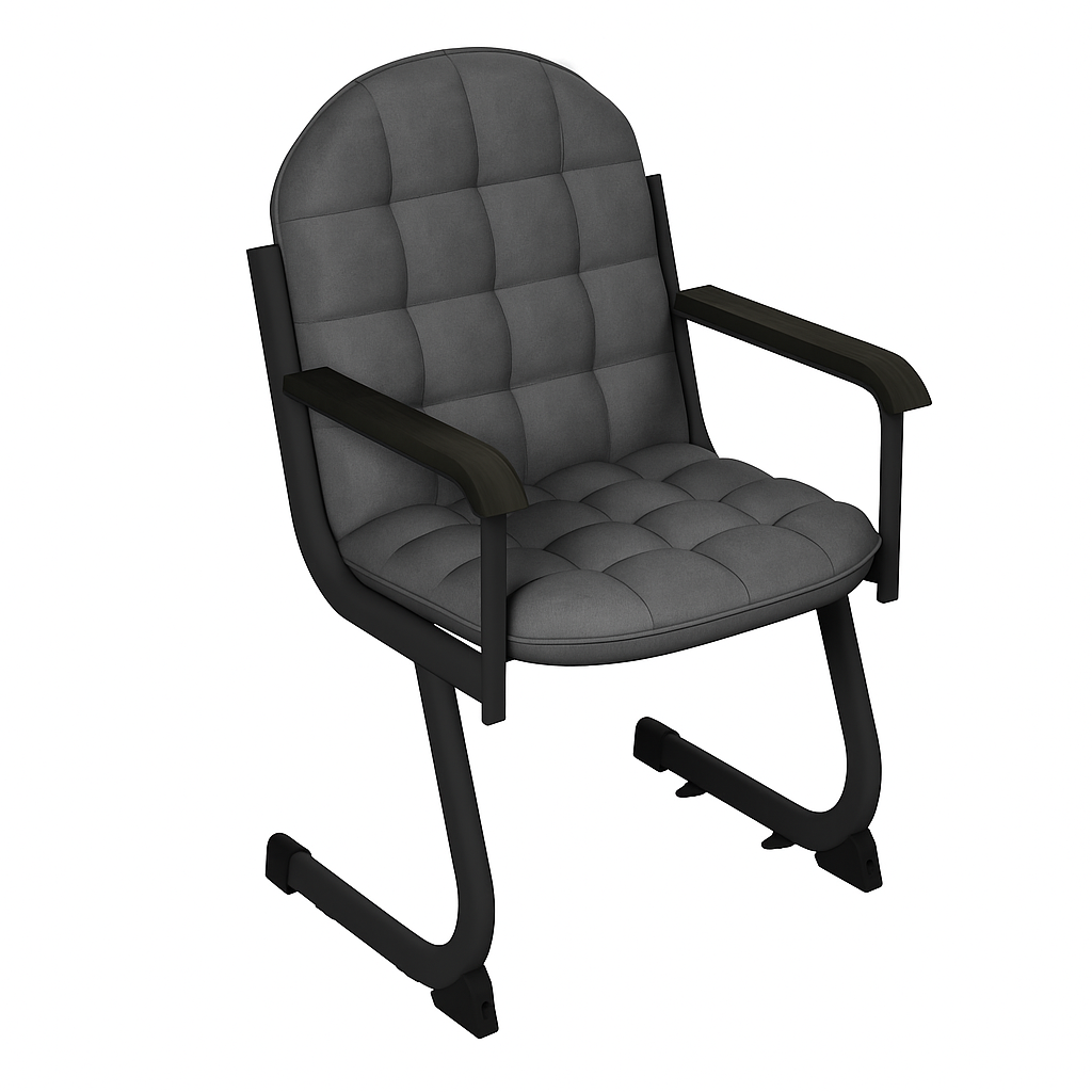 1-місне м'яке крісло (тканина) для актового залу, на металевому каркасі, ЛЕЛЕКА, 648х646х995 мм.